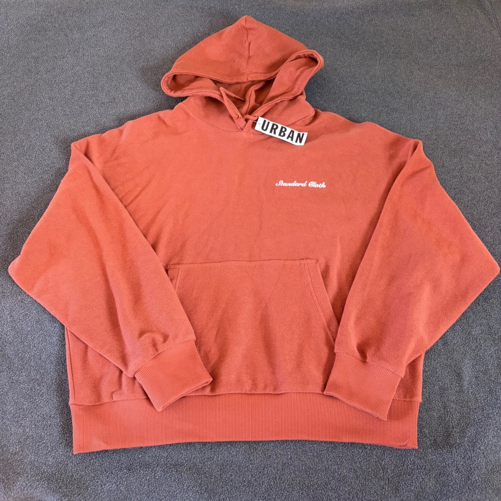 Standard Cloth Hoodie Mens Medium Orange Urban Outfitters Boxy Cotton Sweatshirt